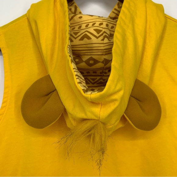 Disney Parks Hooded Simba Sleeveless Sweatshirt Light Hoodie With Ears Faux Fur - Picture 9 of 16